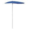 vidaXL Garden Half Parasol with Pole 180x90 cm Azure Blue