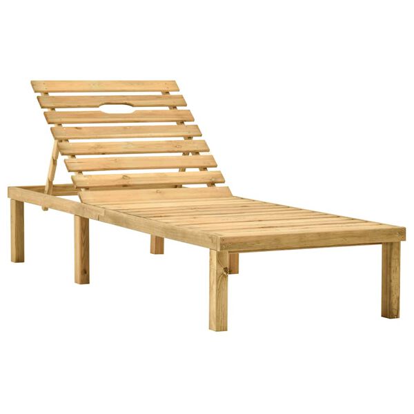 vidaXL Garden Sun Lounger with Table Impregnated Pinewood
