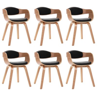vidaXL Dining Chairs 6 pcs Bent Wood and Faux Leather