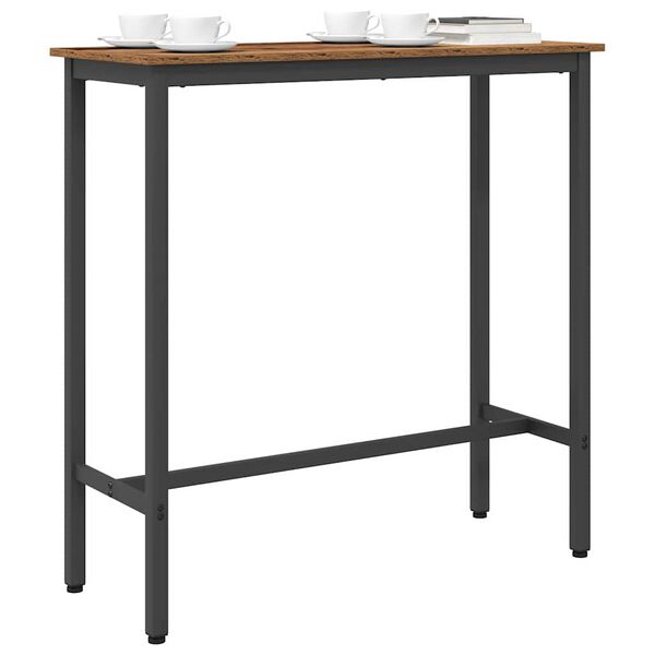 vidaXL Table Old Wood 100 x 40 x 100.5 cm Engineered Wood and Steel