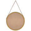 vidaXL Wall Mirror with Strap Gold &Oslash; 55 cm