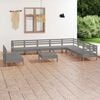 vidaXL 11 Piece Garden Lounge Set Solid Wood Pine Grey