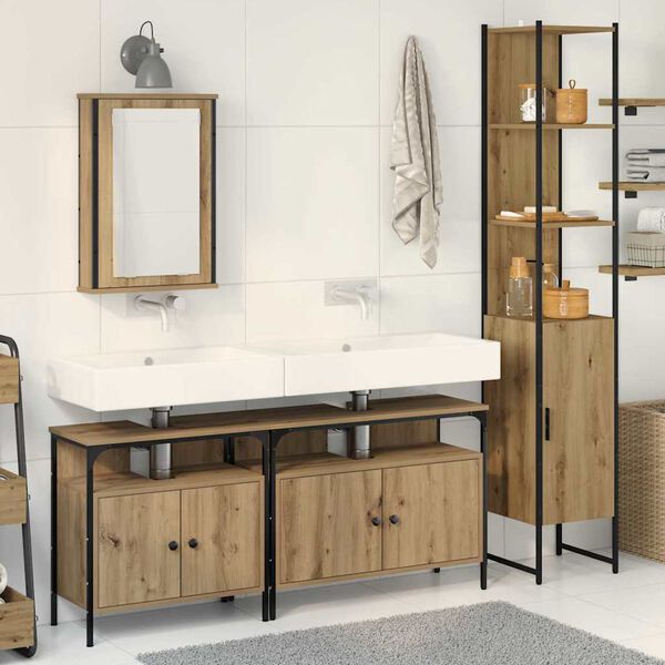 vidaXL Bathroom Furniture Set 4 pcs Artisan Oak Engineered Wood