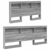 vidaXL Storage Headboard with Shelf Grey Sonoma 135 cm Engineered Wood
