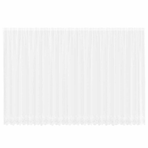 vidaXL Lace Curtain with Curtains Floral White 220 x 600 cm Polyester