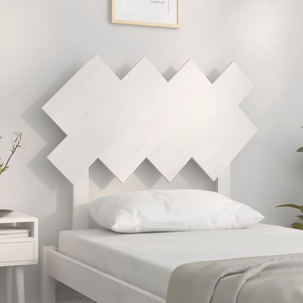 vidaXL Bed Headboard White 92x3x81 cm Solid Wood Pine