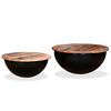 vidaXL Coffee Table Set 2 Pieces Solid Reclaimed Wood Black Bowl Shape
