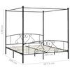 vidaXL Bed Frame without Mattress with Canopy Black 200x200 cm Metal
