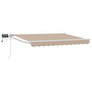 vidaXL Manual Retractable Awning with LEDs Beige 2.5 x 2 m