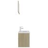 vidaXL Bathroom Furniture Set White and Sonoma Oak Engineered Wood