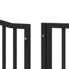 vidaXL Dog Gate with Door Foldable 8 Panels Black 640 cm Poplar Wood