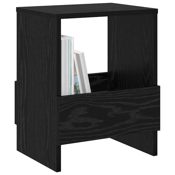 vidaXL Magazine Rack 2 pcs Black Oak 35 x 30 x 45 cm