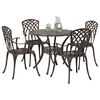 vidaXL Garden Dining Set 5 pcs Bronze 90 x 90 x 75 cm Cast Aluminium