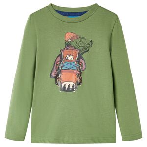 vidaXL Kids' T-shirt with Long Sleeves Light Khaki 104
