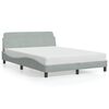 vidaXL Bed Frame "Dover" Light Grey 135x190 cm Double Velvet