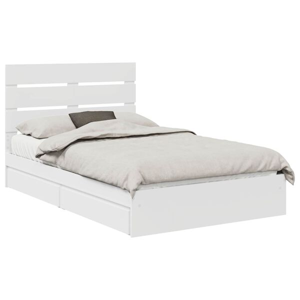 vidaXL Storage Bed with Headboard White 135 x 190 cm Engineered Wood