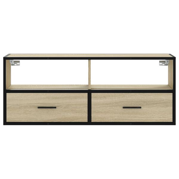 vidaXL TV Cabinet Sonoma Oak 100x31x39.5 cm Engineered Wood and Metal