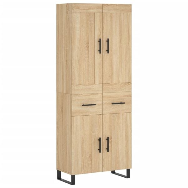 vidaXL Highboard Sonoma Oak 69.5x34x180 cm Engineered Wood
