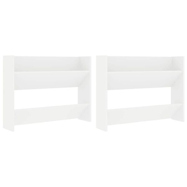 vidaXL Wall Shoe Cabinet 2 pcs White 80x18x60 cm Engineered Wood