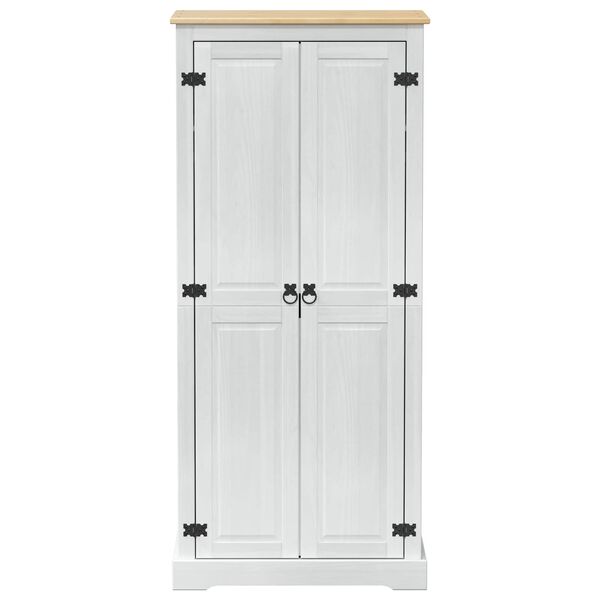 vidaXL Wardrobes with Shelf White 76 x 50 x 170 cm Solid Pine Wood