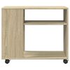 vidaXL Side Table with Wheels Sonoma Oak 70x35x60 cm Engineered Wood