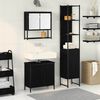 vidaXL Bathroom Furniture Set with Shelf 3 pcs Black Engineered wood
