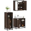 vidaXL 3 Piece Bathroom Furniture Set Brown Oak Engineered Wood