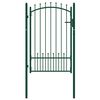 vidaXL Fence Gate with Spikes Steel 104x117 cm Green