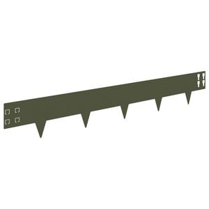 vidaXL Lawn Edging 30 pcs 100 x 15 cm Steel Olive Green