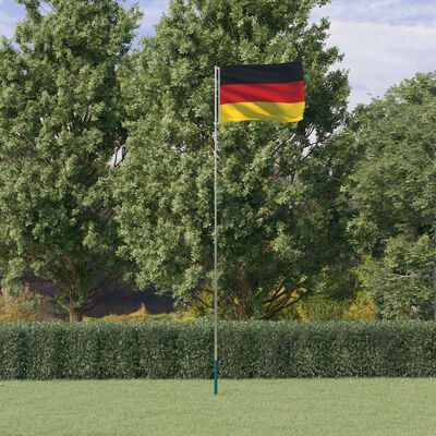 vidaXL Germany Flag and Pole 5.55 m Aluminium