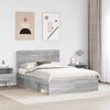 vidaXL Bed Frame Grey Sonoma 160 x 200 cm Solid Pine Wood
