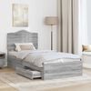 vidaXL Bed Frame with Drawer Grey Sonoma 100 x 200 cm Engineered Wood