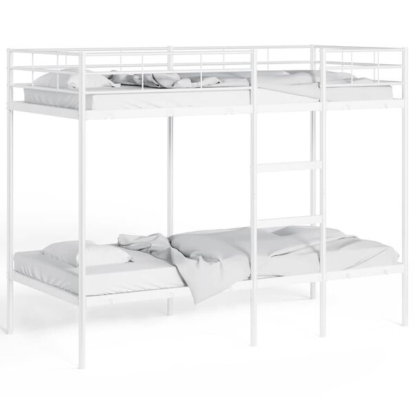 vidaXL Bunk Bed without Mattress White 100x190 cm Steel