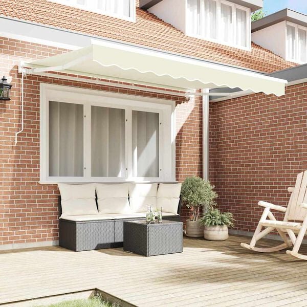 vidaXL Retractable Awning Cream 250 x 200 cm Aluminium and Fabric