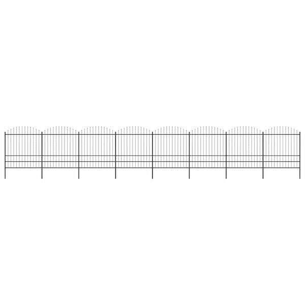 vidaXL Garden Fence with Spear Top Steel 1426x200 cm Black