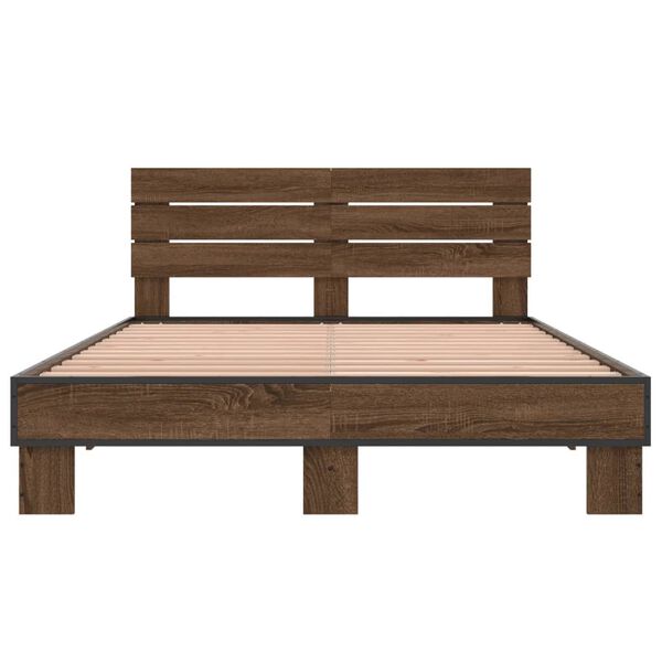 vidaXL Bed Frame without Mattress Brown Oak 120x200 cm