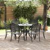 vidaXL Garden Dining Set 7 pcs Black Aluminium