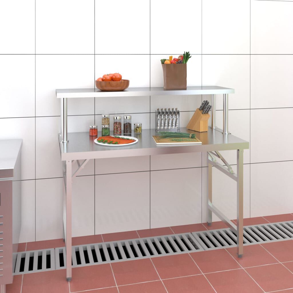 Stainless kitchen work shop table