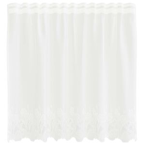 vidaXL Lace Curtain with Curtains Floral White 80 x 150 cm Polyester