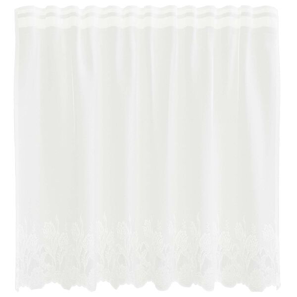 vidaXL Lace Curtain with Curtains Floral White 80 x 150 cm Polyester
