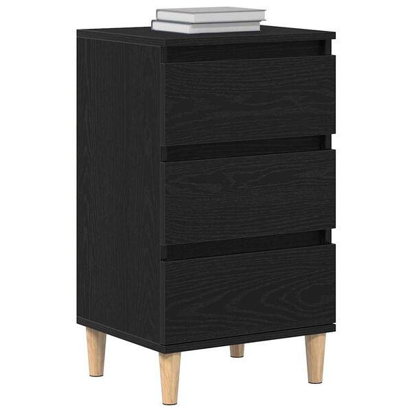 vidaXL Bedside Cabinet Black Oak 40 x 35 x 70 cm Engineered Wood