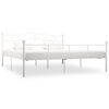 vidaXL Bed Frame without Mattress White Metal 180x200 cm Super King
