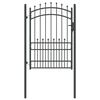 vidaXL Fence Gate with Spikes Grey 170 x 100 cm Powder-coated steel