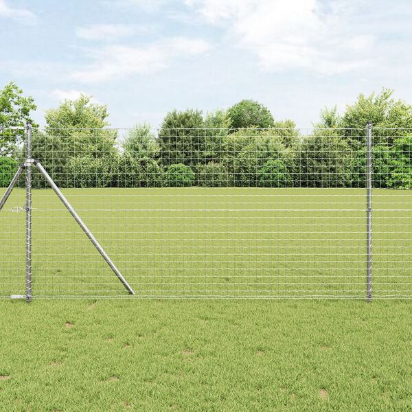vidaXL Fence Post Other 52 pcs Grey 3.2 x 3.2 x 150 cm Steel