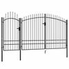vidaXL Garden Gate Steel 2.45x4 m Black