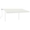 vidaXL Manual Retractable Awning with Posts 4x3.5 m Cream