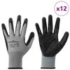 vidaXL Work Gloves 12 pcs Grey and Black 10 / XL Polyester