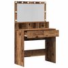 vidaXL Dressing Table Old Wood 80 x 41 x 134.5 cm Engineered Wood