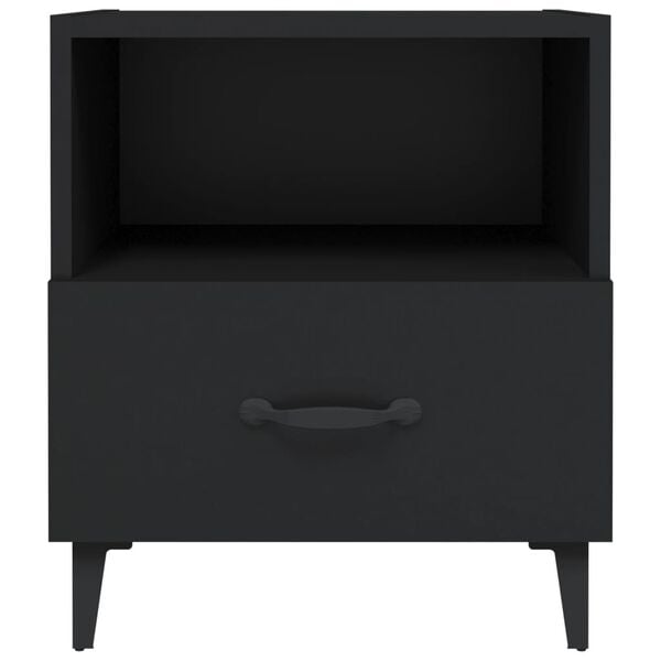 vidaXL Bedside Cabinet Black Engineered Wood