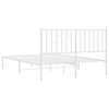 vidaXL Metal Bed Frame without Mattress with Headboard White 140x200cm